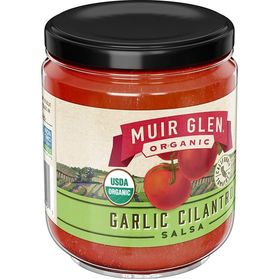 Muir Glen Organic Salsa Garlic Cilantro 16 oz Pack of 4