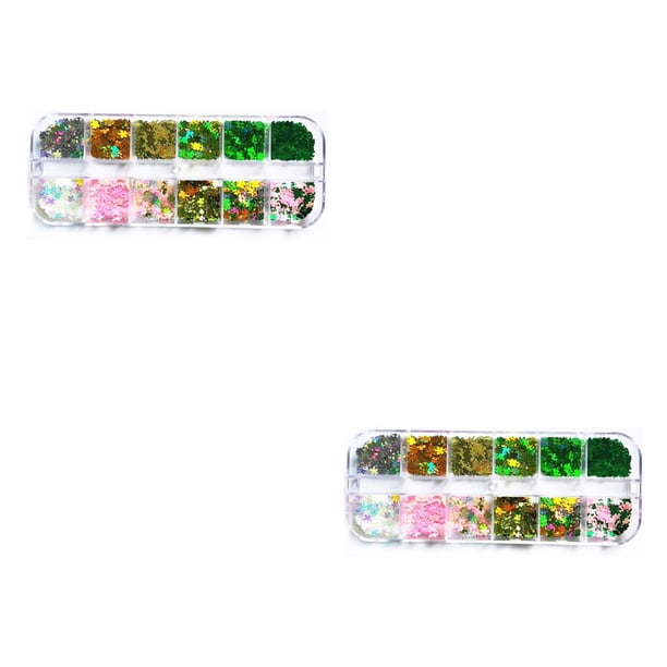 Soidarity Pegatinas de arte para mujer, copos de purpurina para uñas, accesorios de manicura, decoración tipo 1 Tipo 2 2piezas