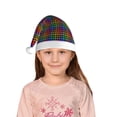 thumbnail image 5 of Haiem Rainbow Houndstooth Pattern Santa Hat Confortable Velvet Christmas Hat for Christmas Party Favors Fit for Adults and Kids, 5 of 6
