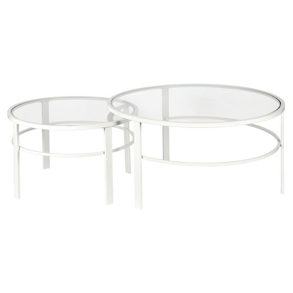 Evelyn&Zoe Gaia Round Nested Coffee Table, White