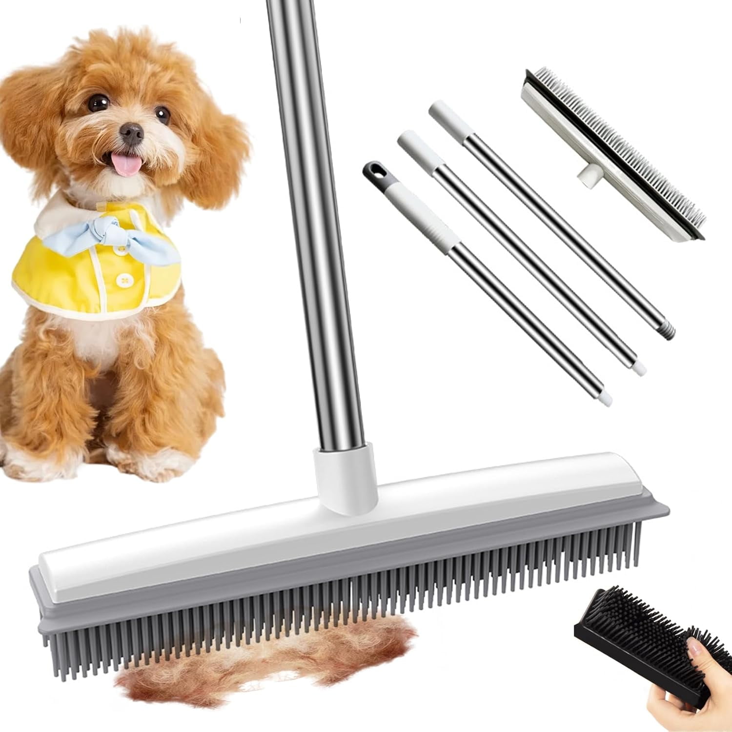 Magic Broom Floor Squeegee Pet Hair Remover, Silicone Squeegee