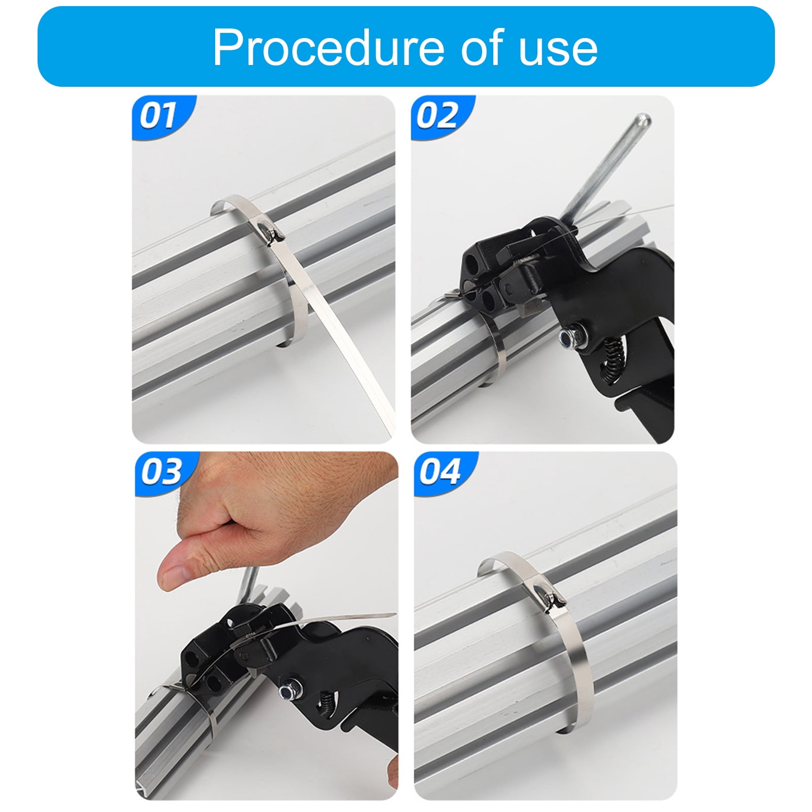 RUISINERY Stainless Steel Metal Tie Guns Cable Tie Pliers Metal Cable Tie Tool, Cable Tie Guns for Tightening Cut Cable Tie