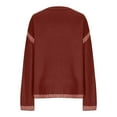 thumbnail image 7 of cfhntfmh Sweaters for Women Crewneck Baggy Long Sleeve Casual Pullover Solid Knitted Tops Fall Fashion Outfits for Women（Red 1,X-Large), 7 of 7