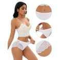 thumbnail image 3 of DARING DIVA Women's Comfortable Briefs Lace Mid-Waisted Underwear Panties White XXL, 3 of 6