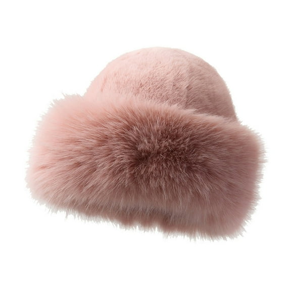 lanema Woman Thicken Bucket Hat Plush Fisherman Cap Keep Warm Hat for Girls Shopping