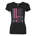 thumbnail image 2 of Nurse Flag Heartbeat Hero Caregiver Nurse Gift | Womens Independence Day Slim Fit Junior Tee, Black, Small, 2 of 4
