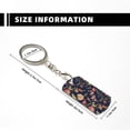 thumbnail image 4 of Goofa Flower Printed Rectangular Metal Keychain Bag Charm Floral Charm for Purse Keys Metal Keyring Gift for Women Accessories, 4 of 7