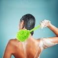 thumbnail image 3 of Cepillo de ducha de baño de mango largo | Depuradora de esponja con cuerpo de malla suave | Material plástico | 43cm x 12cm | Diseño colgante | Herramienta de limpieza exfoliante suave | 1 Pieza, 3 of 3