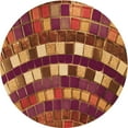 thumbnail image 1 of Ahgly Company Machine Washable Indoor Round Transitional Orange Area Rugs, 4' Round, 1 of 7