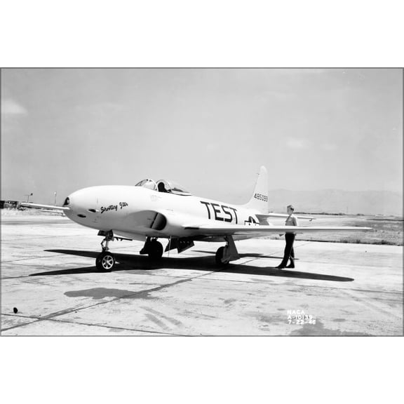 24"x36" Gallery Poster, Lockheed P-80A Shooting Star Ames Aeronautical Laboratory 1946