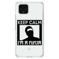 thumbnail image 1 of DistinctInk Clear Shockproof Hybrid Case for Google Pixel 4 (6.1" Screen) - TPU Bumper Acrylic Back Tempered Glass Screen Protector - Keep Calm I'm a Ninja, 1 of 1