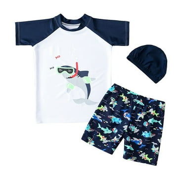 PINQI Boys Cartoon Shorts for Child Suit Cartoon Toddler Swimwear Baby Swimsuit Bathing 3PCS Girls Swimwear for 2 to 4 Years