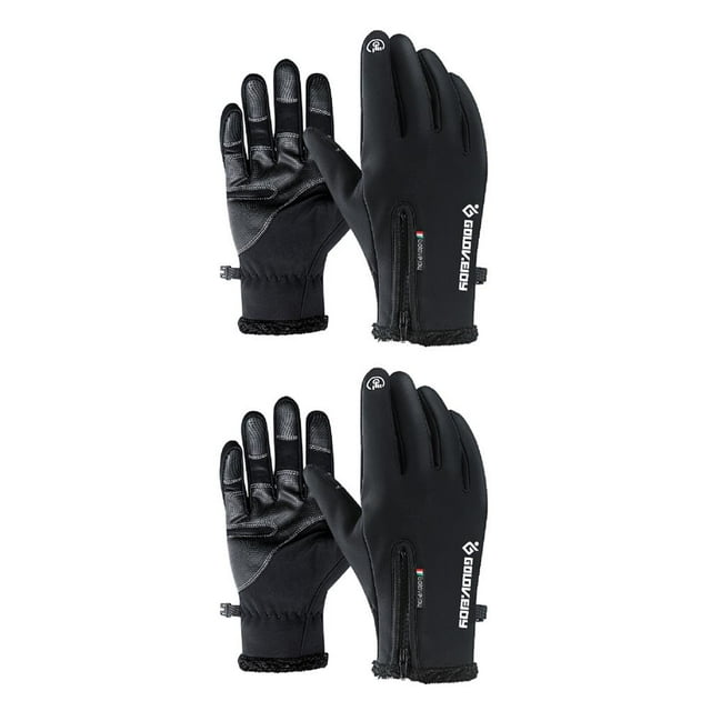 maskred Winter Warm Gloves Thermal Outdoor Sport Windproof Riding Touch Screen Keep Warm black L 2Set