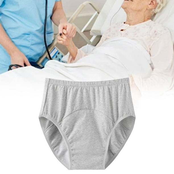 Pañales de tela para adultos, ropa interior para incontinencia, lavables, cómodos y transpirables para personas mayores discapacitadas, mujeres y Gris XXXL