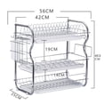 thumbnail image 3 of Yeacher Dish Drying Rack 3 Tier Dish Rack Steel with Removable Drain Board Storage Rack for Dish Drainer Utensil Holder with Cup Rack for Kitchen Countertop Organizer Storage, 3 of 8