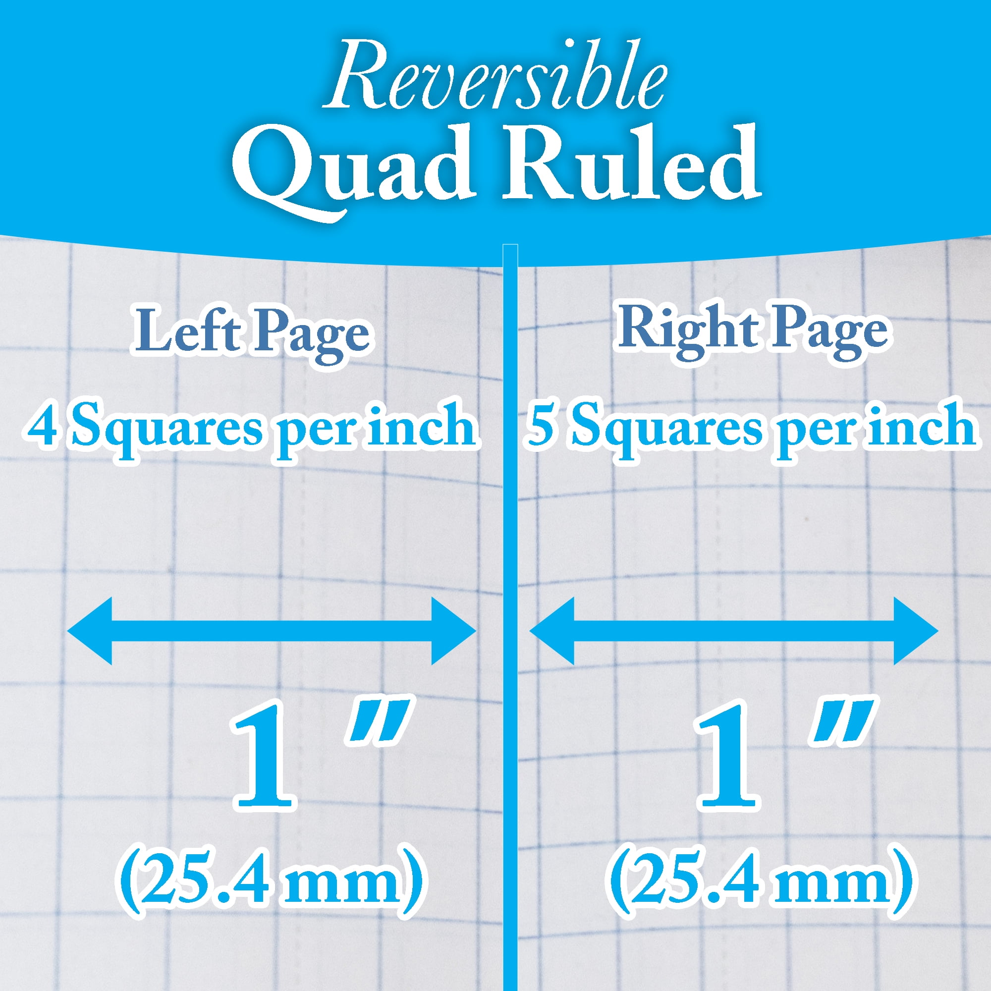 BAZIC Reversible 4"/5" Quad Ruled Notebooks 80 Sheets, 24-Pack