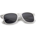 thumbnail image 4 of Retro Wide Temples Neutral-Colored Lens Horn Rimmed Sunglasses 55mm (White / Smoke), 4 of 4