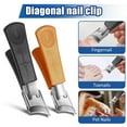 thumbnail image 5 of Wide Jaw Opening Anti-Splash Slanted Nail Clipper, 2025 Curved Toenail Clippers for Thick Toenails Fingernail and Toenail Clipper Cutters Angled Nail Clippers (Black+Orange, 2Pack), 5 of 6