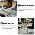 thumbnail image 2 of 5-Piece Dining Table Set, 50" Modern Rectangular Tempered Glass Table & 4 Tufted Velvet Chairs with Stainless Steel Legs, Dining Set for Kitchen, Office, 2 of 7