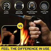 Butane Torch Refillable Kitchen Torch Lighter Adjustable Flame with Wood Chips