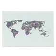 thumbnail image 1 of Wanderlust Cutting Board, Colorful World Map with Flowers Blossoms Floral Art, Decorative Tempered Glass Cutting and Serving Board, Large Size, Lime Green Fuchsia, by Ambesonne, 1 of 1