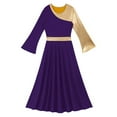 thumbnail image 6 of YONGHS Kids Girls Lyrical Dance Dress for Church Worship Praisewear Purple 8, 6 of 7