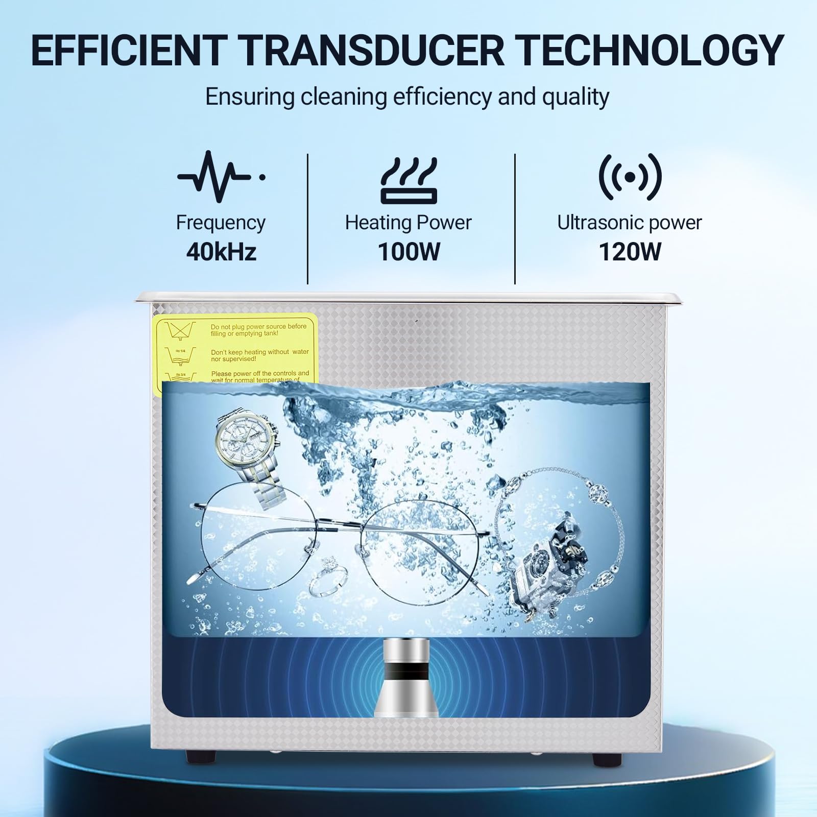 Towallmark Commercial Ultrasonic Cleaner, 10L/6L/3L Professional Ultrasonic Cleaner, 40/30/20kHz with Digital Timer&Heater, 240w Excellent Cleaning Machine for Watch Eyeglasses Rings