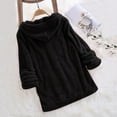 thumbnail image 4 of Ediodpoh Women Casual Solid Hooded Long Sleeve Pullover Blouse Tops Womens Sweatshirts Black XL, 4 of 4
