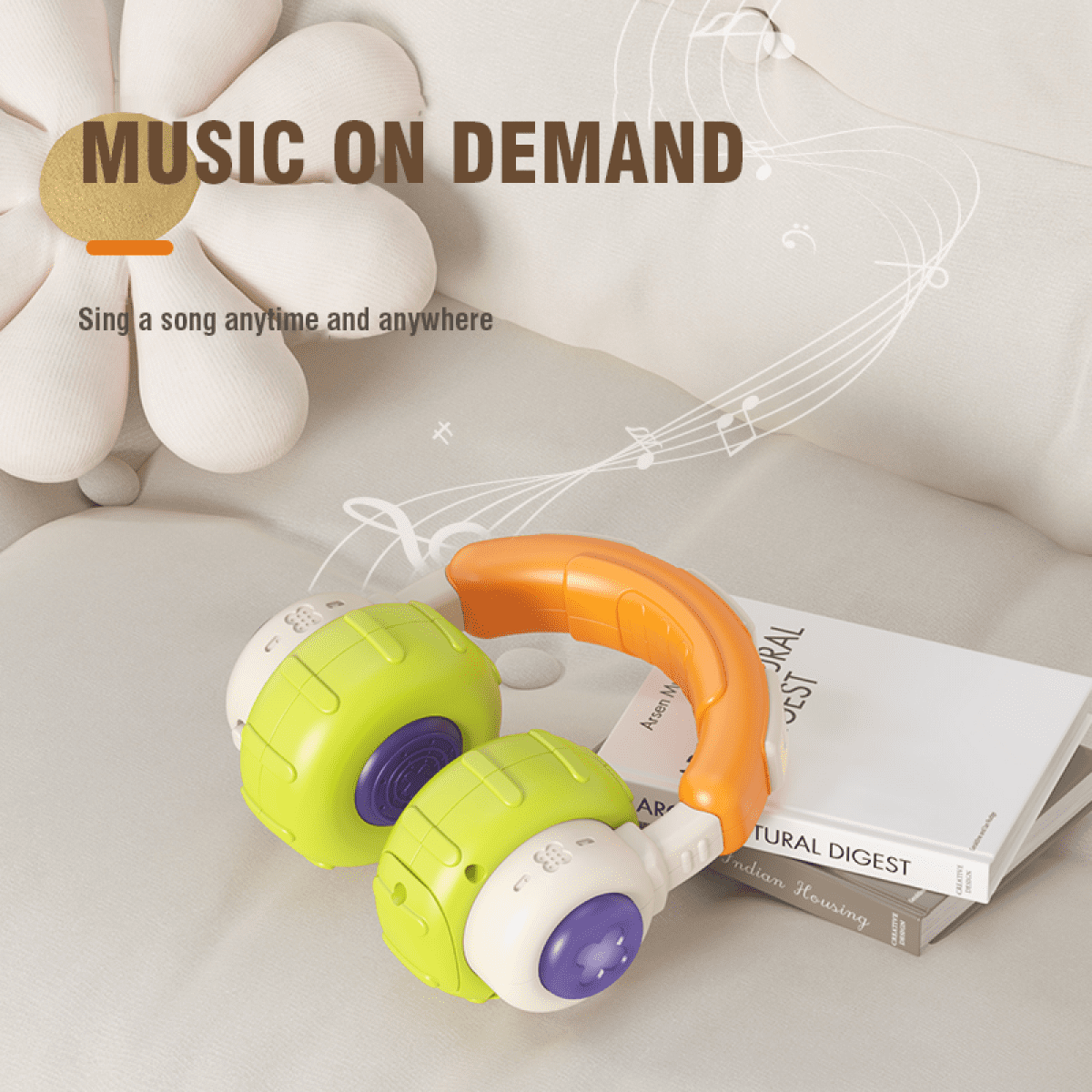 Baby Musical Toy Headphone Toys with Lights, Baby Sensory Development Musical Instruments for Toddlers Ages 1-3