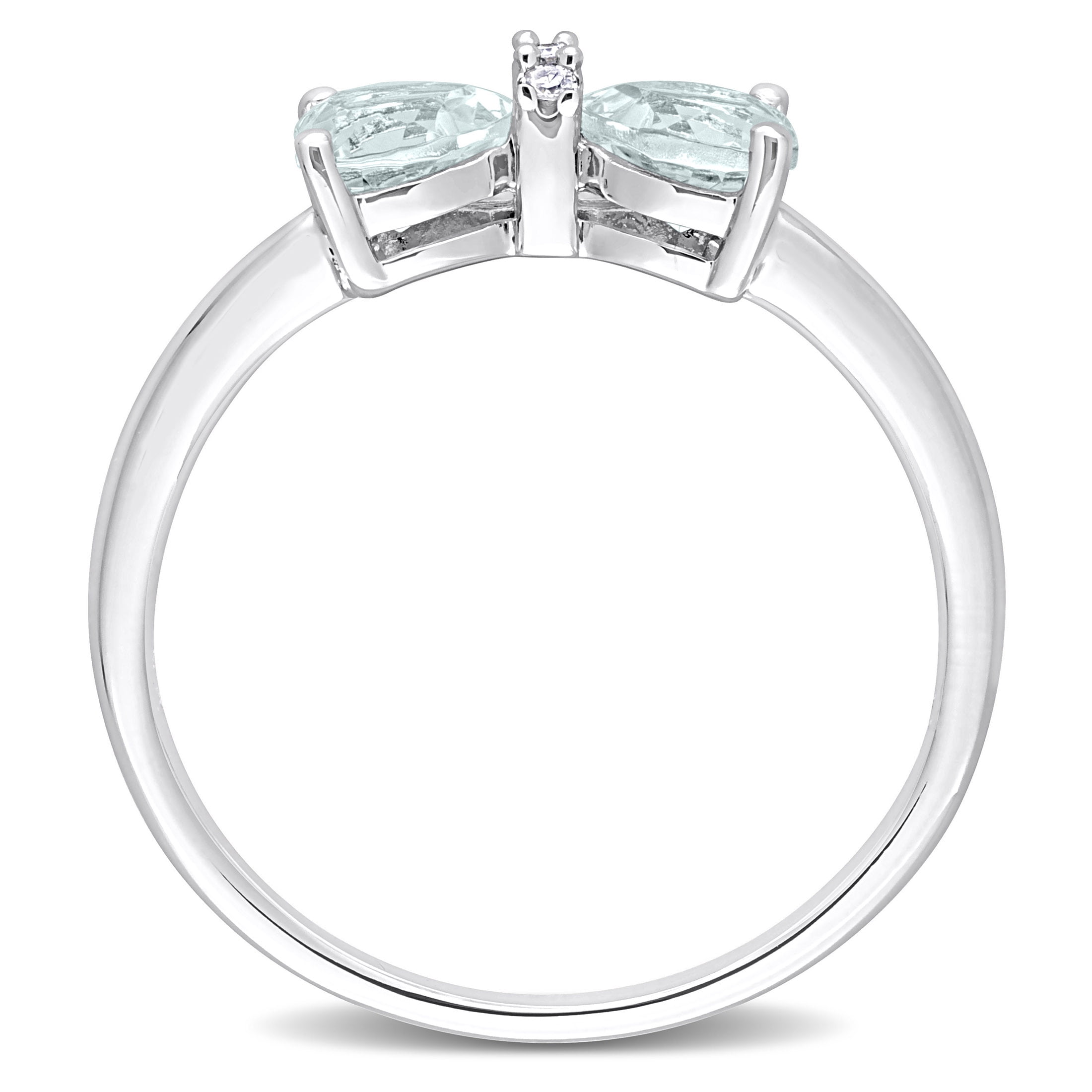 Everly Women's Aquamarine and Diamond Sterling Silver Ring
