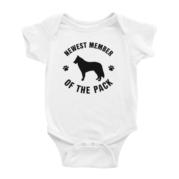 Newest Member of The Pack Belgian Sheepdog Dog Cute Baby Jumpsuits