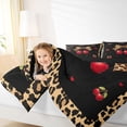 thumbnail image 4 of Erosebridal Leopard Print Bowknot 7-Piece Twin Bedding Sets,Red Cute Cherry Bedding Comforter Set For Kids Girls,Reversible black, 4 of 7