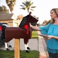 thumbnail image 6 of Animal Shaped Creative Metal Mailbox, Decorative Horse Cow Chicken Outdoor Post Mail Box for Farmhouse Yard Garden Decor, Personalized Waterproof Letter Box with Flag, 6 of 9