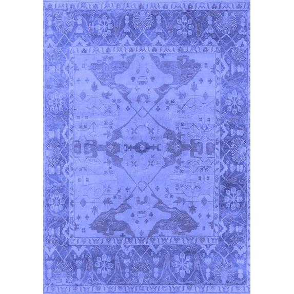 Ahgly Company Indoor Rectangle Oriental Blue Industrial Area Rugs, 8' x 12'