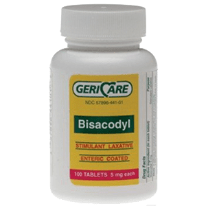 GeriCare Bisacodyl Stimulant Laxative Enteric Coated Relief 100 ct