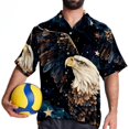 thumbnail image 4 of Starry bird Men's Short Sleeve Poplin Shirt with Spread Collar Tops, Casual Printed Button Down, Summer Beach Shirt for Men - Unisex, Stylish Men's Shirts, 4 of 6