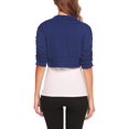 thumbnail image 3 of Boléro à Manches Courtes pour Femmes Cardigan Court Ouvert devant Veste Boléro Froncée S-TTG, 3 of 7