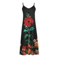 thumbnail image 3 of GERsome Womens' Spaghetti Strap V Neck Boho Pattern Maxi Long Dress Cute Floral Long Dress Beach Party Wedding Guest Dress, 3 of 4