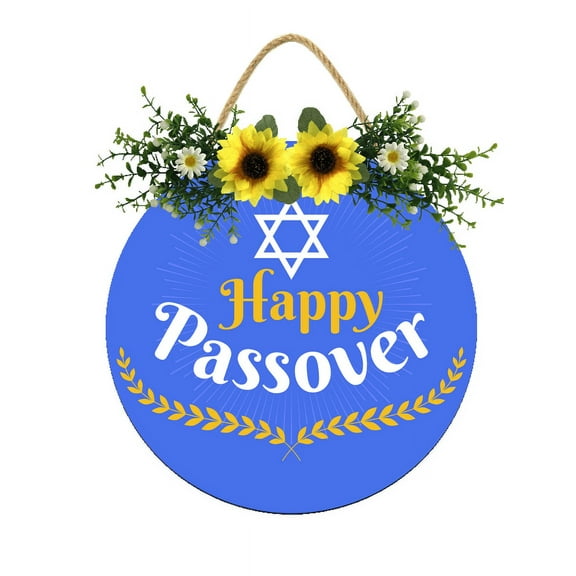 Eveokoki Happy Passover - Hanging Porch Pesach Jewish Holiday Party Outdoor Decorations - Front Door Decor - 12x12Inches