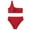 Red, variant on Mercatoo Girl's Bikini Set One Shoulder 2 𝐏iece Swimsuit Sport High Waist Tankini Bathing Suit Girls Beach Casual Swimwear