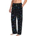 thumbnail image 2 of Uemuo Gamepads Pattern Men's Wide Leg Palazzo Lounge Pants with Pockets Light Weight Loose Comfy Casual Pajama Pants-X-Large, 2 of 9