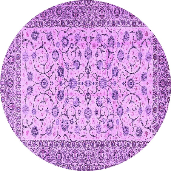 Ahgly Company Indoor Round Persian Purple Traditional Area Rugs, 8' Round