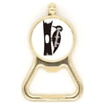 thumbnail image 1 of Woodpecker Black And White Animal Beer Bottle Cap Opener Stainless Steel Key Chain, 1 of 3