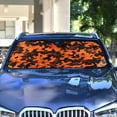 thumbnail image 5 of Foldable Car Windshield Sunshade UV Sun Visor Protector Blocks UV Rays Keeps Vehicle Cool 53x23.5 Inch Orange and Black Flames, 5 of 8