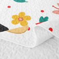 thumbnail image 5 of Erosebridal Cartoon Pug Quilt Full, Kawaii Animal Flower Full Bedspread Sets, Pink Reversible, Tan Black, 3pcs (1 Coverlet and 2 Pillowcases), 5 of 7
