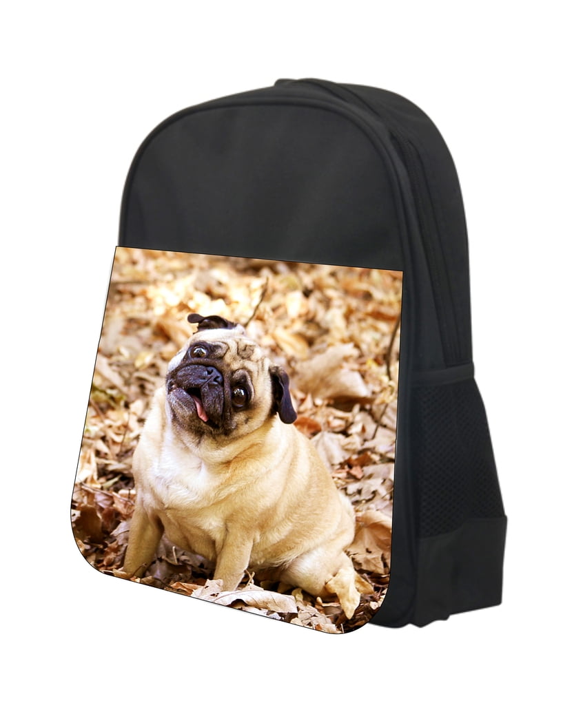 School Backpack Cute Cartoon Pug College Notebook Bookbag Durable Travel Rucksack,for Boys,17inch 