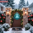 thumbnail image 4 of Stylish Metal Hanging Christmas Tree Wind Spinner - Teal & White Design with Snowflakes Perfect for Festive Yard & Garden Decor, 4 of 7