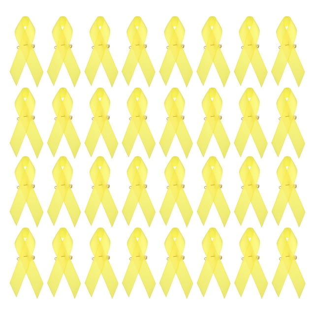 Unique Bargains Ruban Épingles, 200Pcs Ruban de Sensibilisation Jaune Satin avec des Épingles de Sécurité