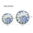 thumbnail image 2 of Round Clock Wall Clock Decorative Clock 9.5" Sizes Blue Hydrangea Pattern, 2 of 9