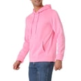 thumbnail image 4 of Unique Bargains Men's Plush Lined Pullover Hoodie Sweatshirts with Pocket S Pink, 4 of 6